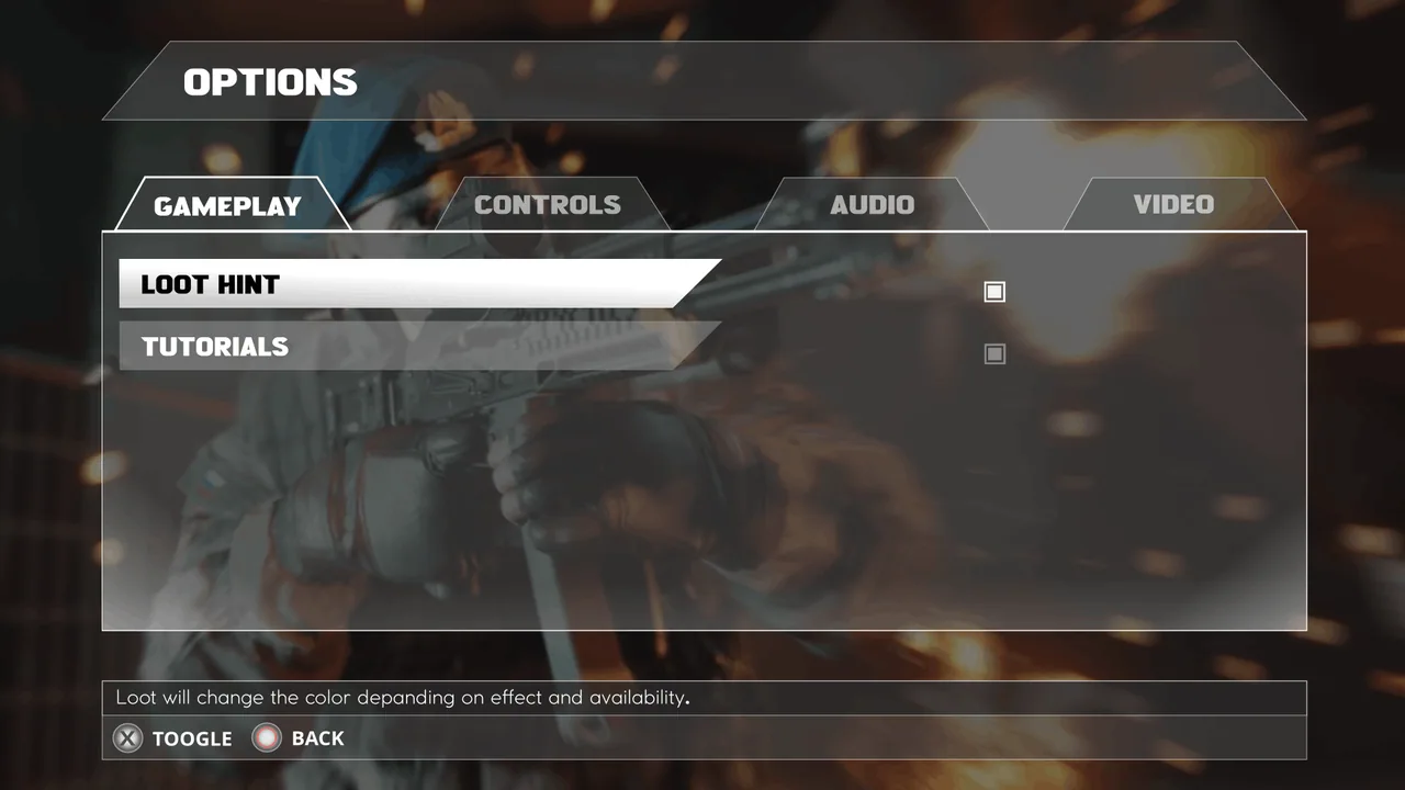 WAR: Options: gameplay