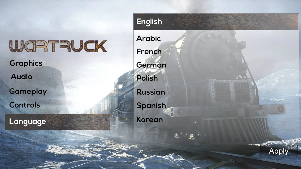WarTruck: Settings: language