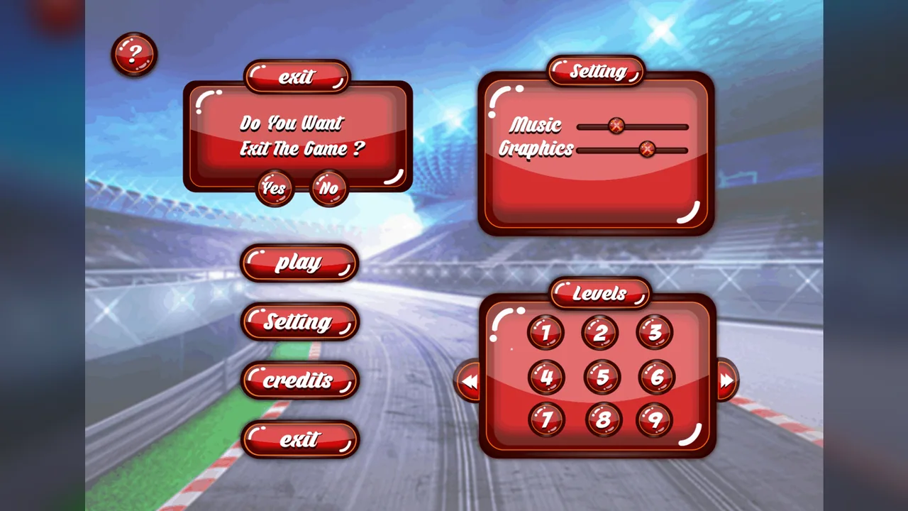 Arcade Racer UI Kit: Arcade racing, UI package