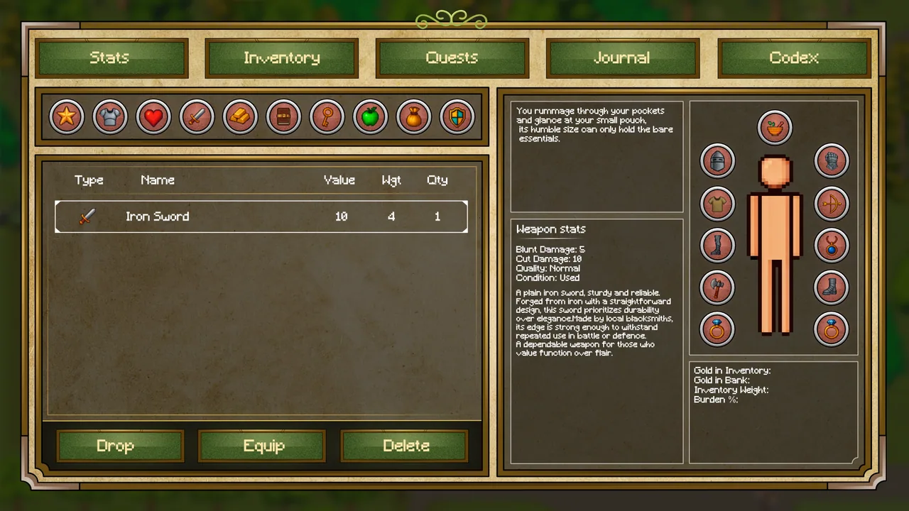 Elysoria: Echoes of Ascension: Inventory & equipment