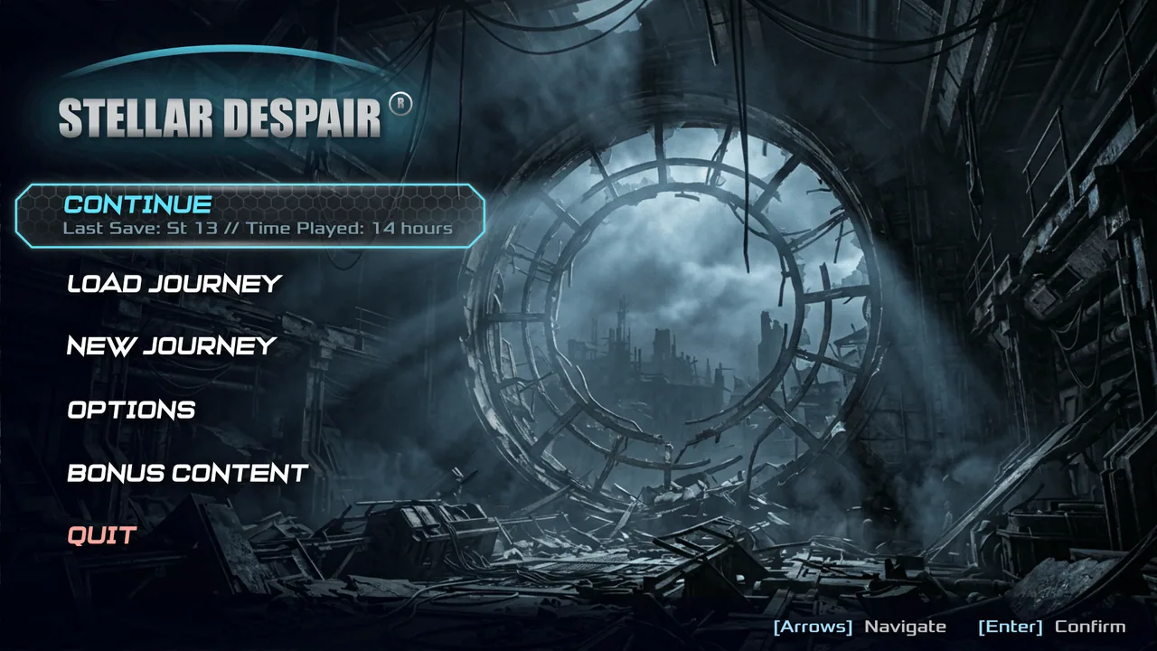 Stellar Despair: Main menu