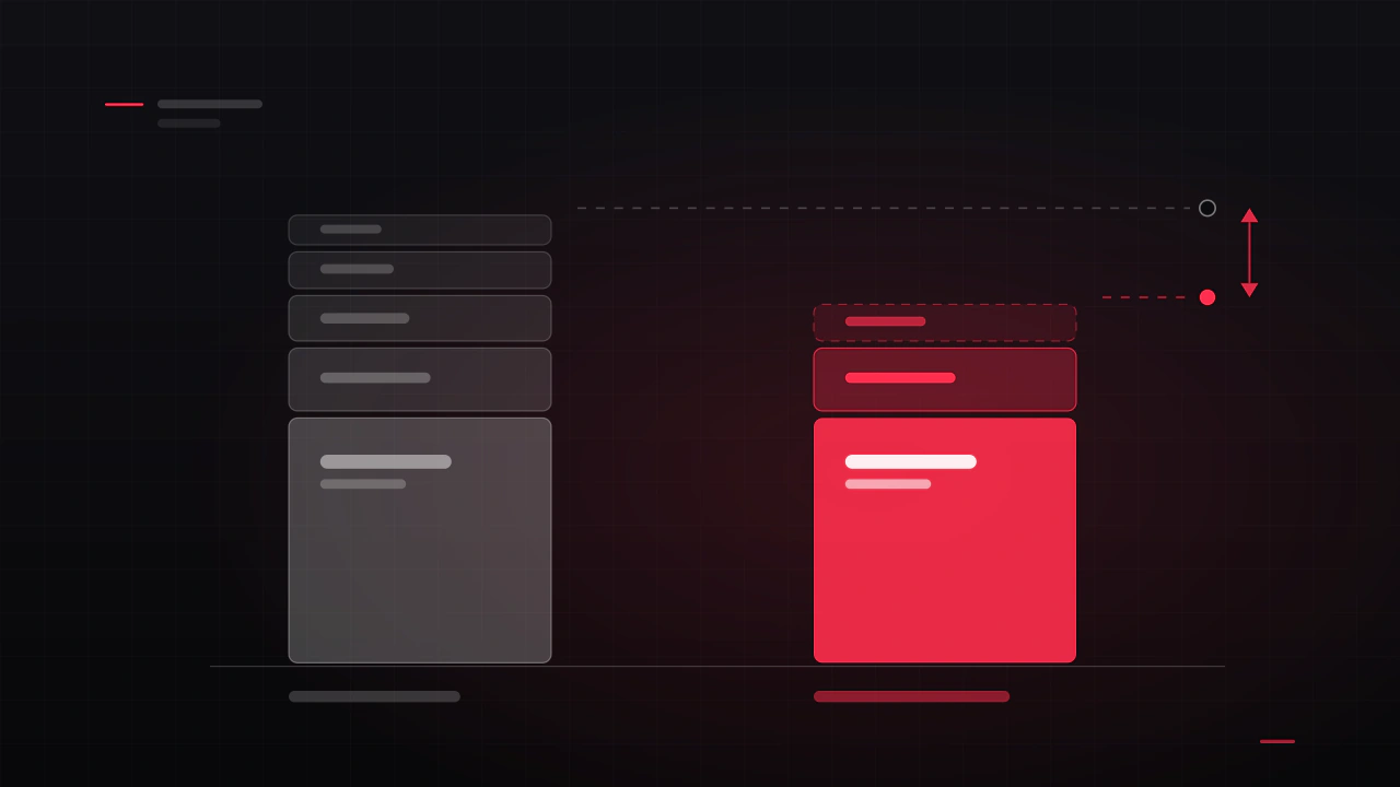 Two cost stacks compared: in-house with its hidden layers, outsourced with the fee and the management above it