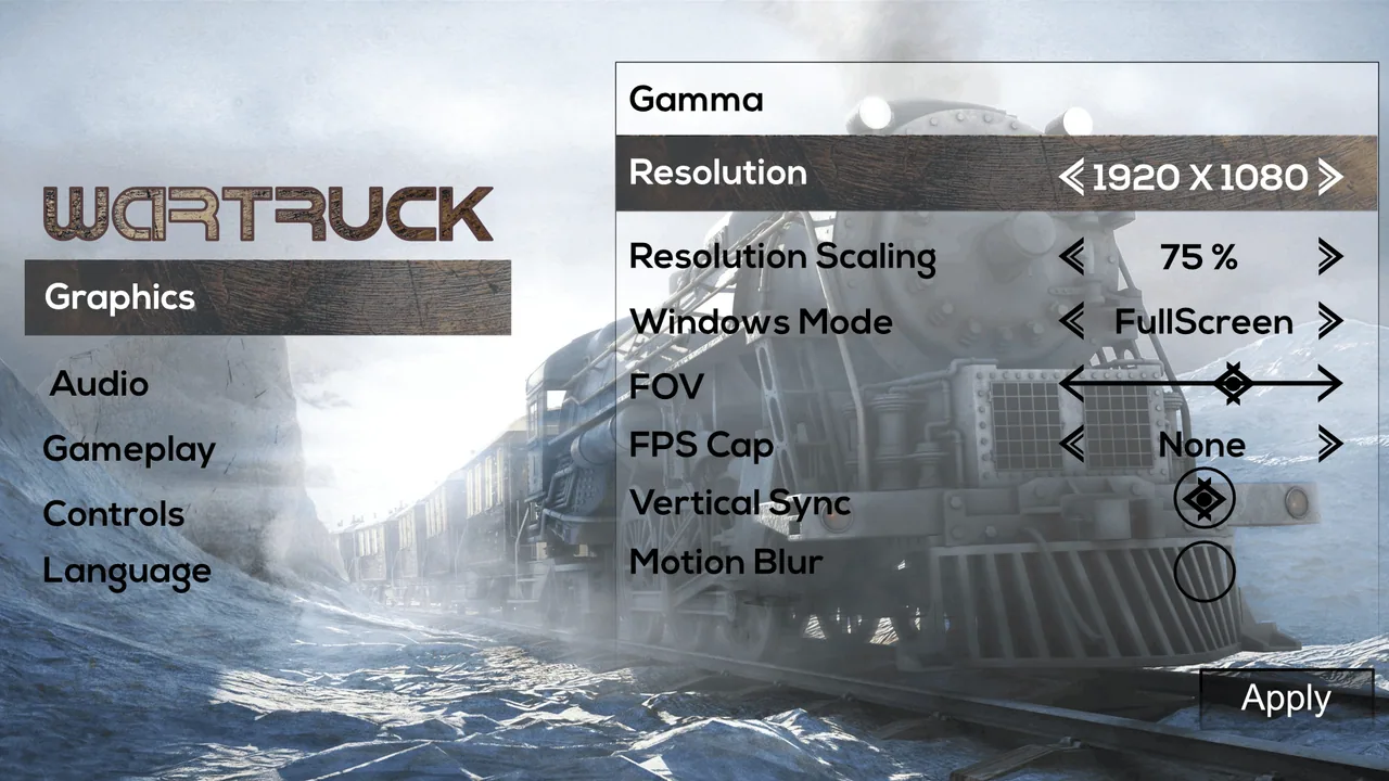 WarTruck: Settings: graphics